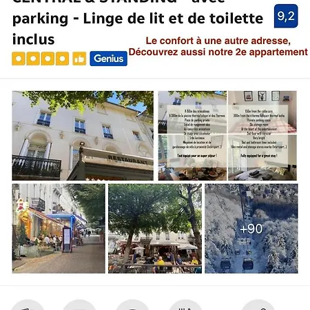 & Standing Germes, Traversant Avec Parking - Lits 180 King Size Et 160 Queen Size - Linge De Lit Et De Toilette Inclus * Bagnères-de-Luchon